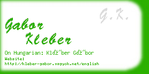 gabor kleber business card